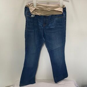 Old Navy Women's Maternity Boot Cut Jeans - Blue and Tan